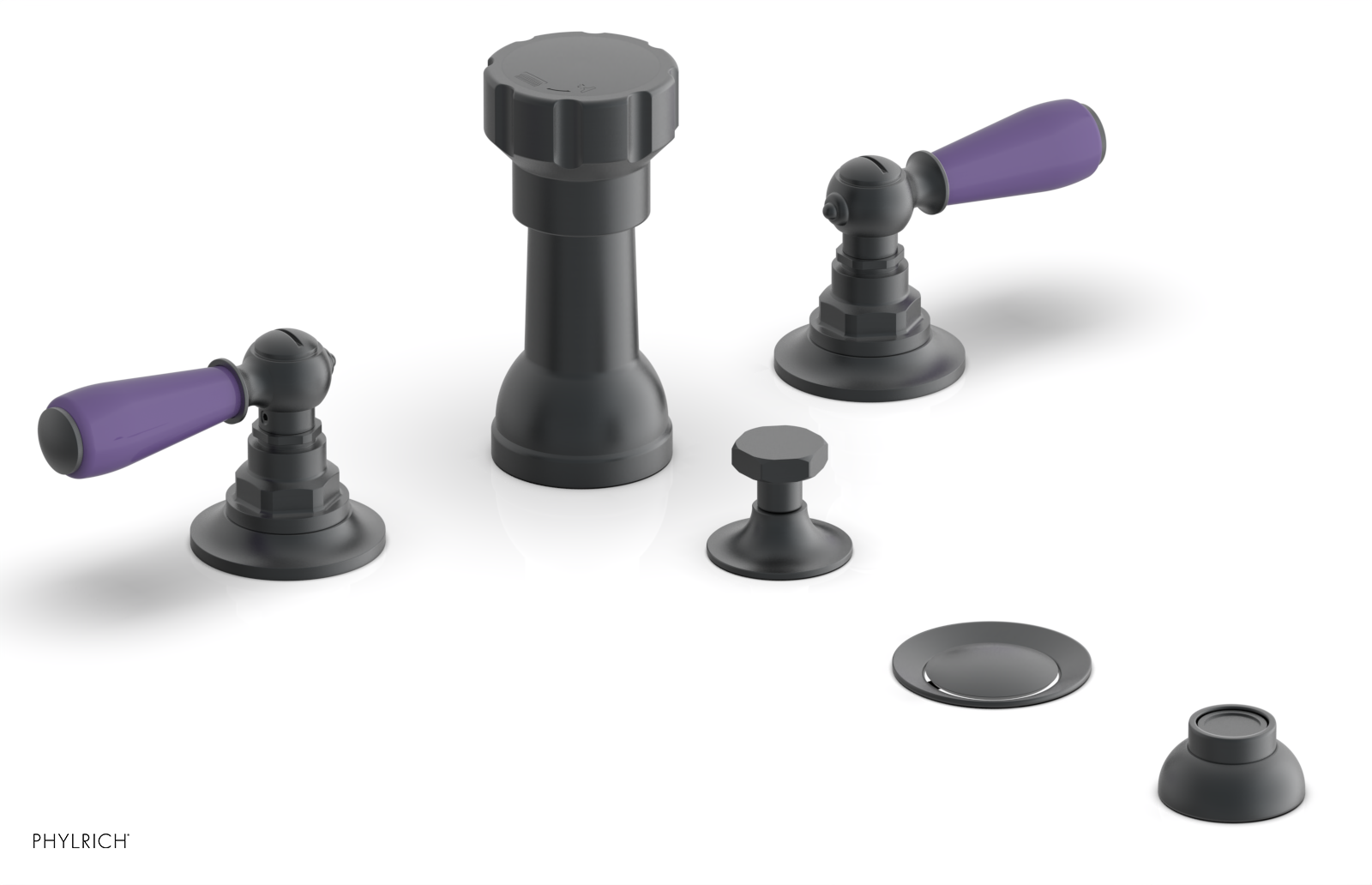 Phylrich Jamestown Four Hole Bidet Set with Lever Handles