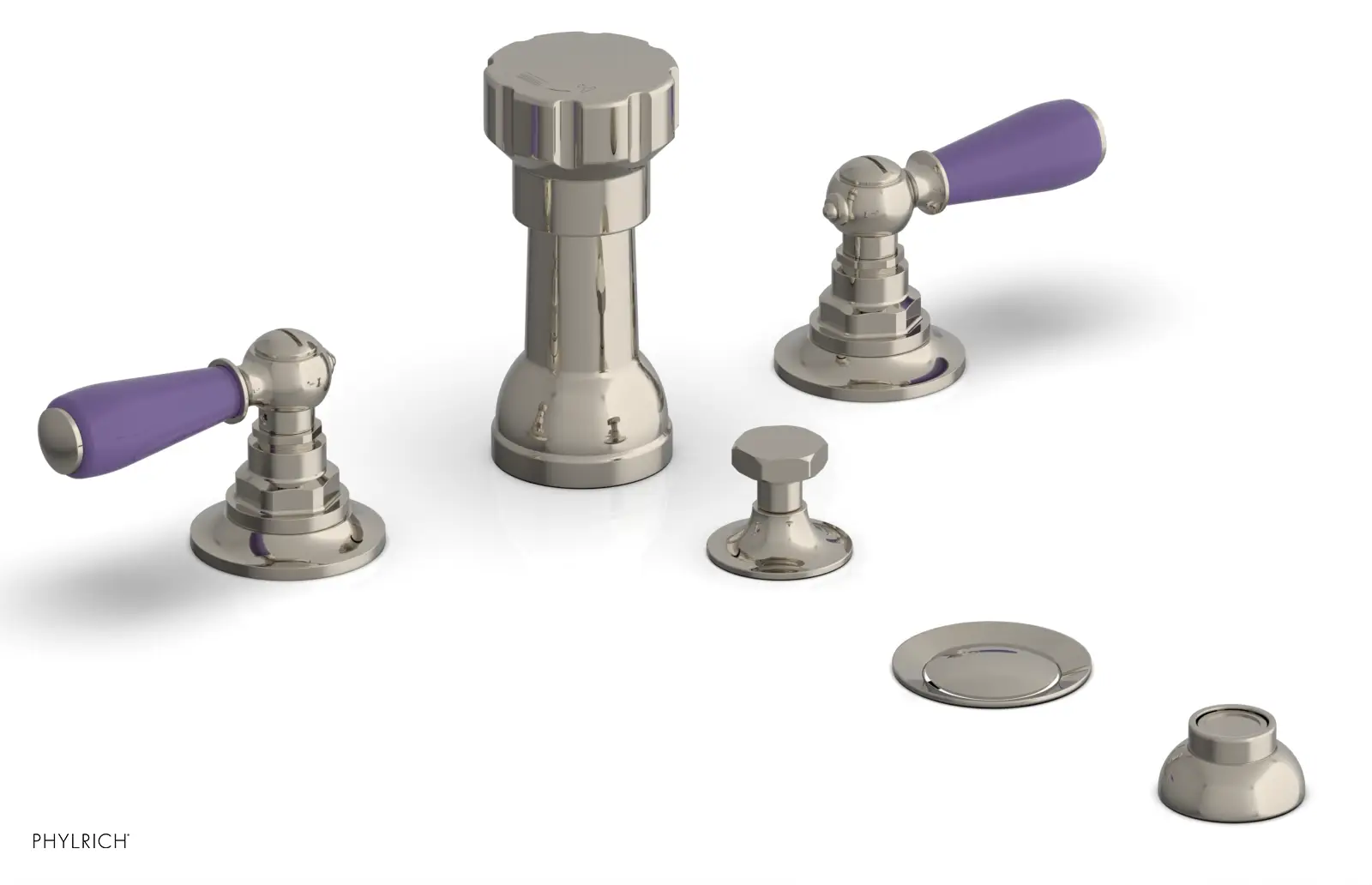 Phylrich Jamestown Four Hole Bidet Set with Lever Handles by Phylrich