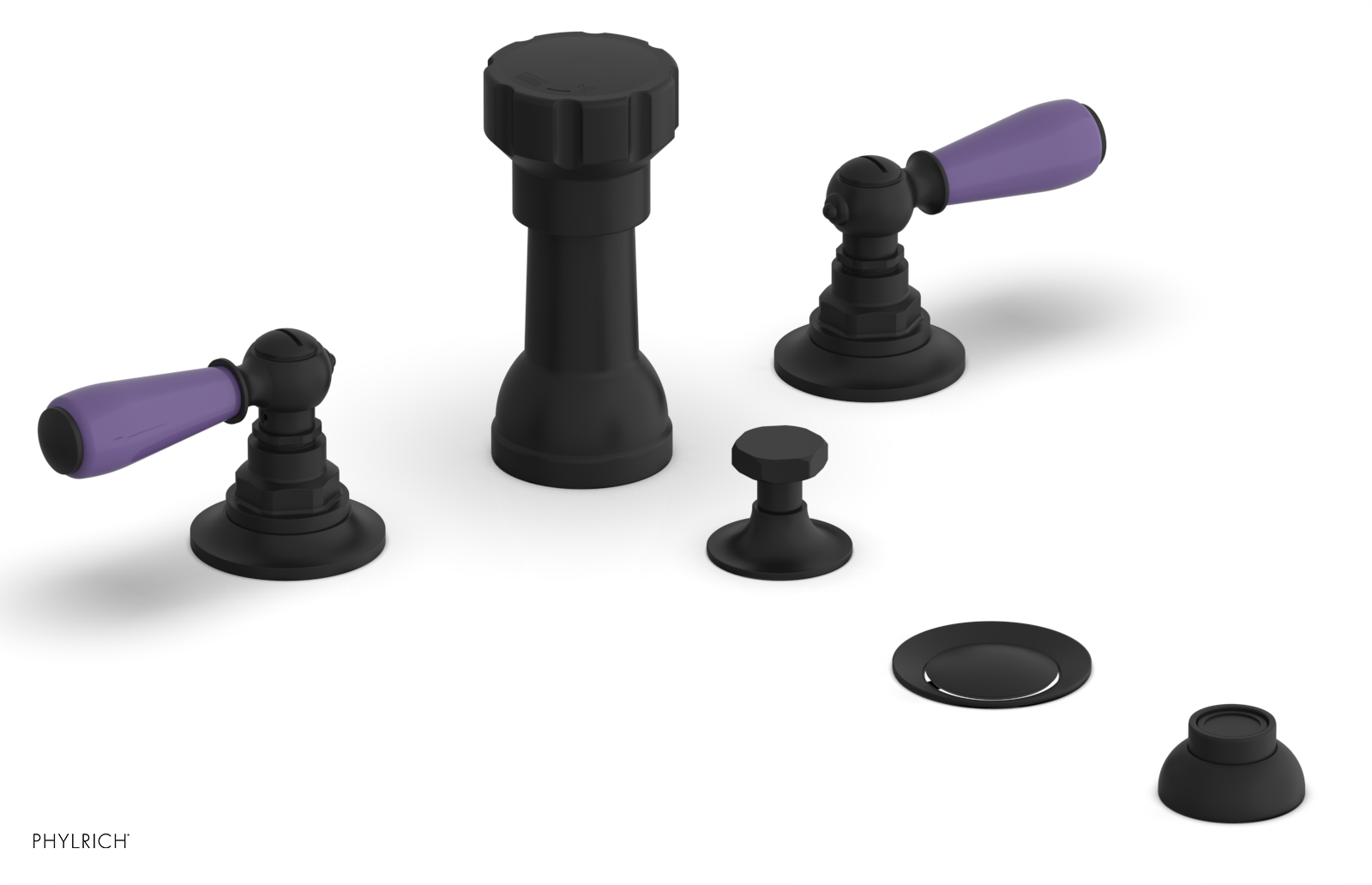 Phylrich Jamestown Four Hole Bidet Set with Lever Handles