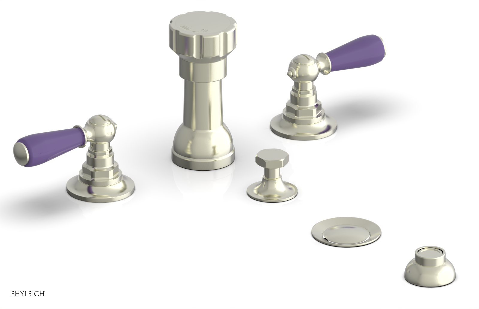 Phylrich Jamestown Four Hole Bidet Set with Lever Handles