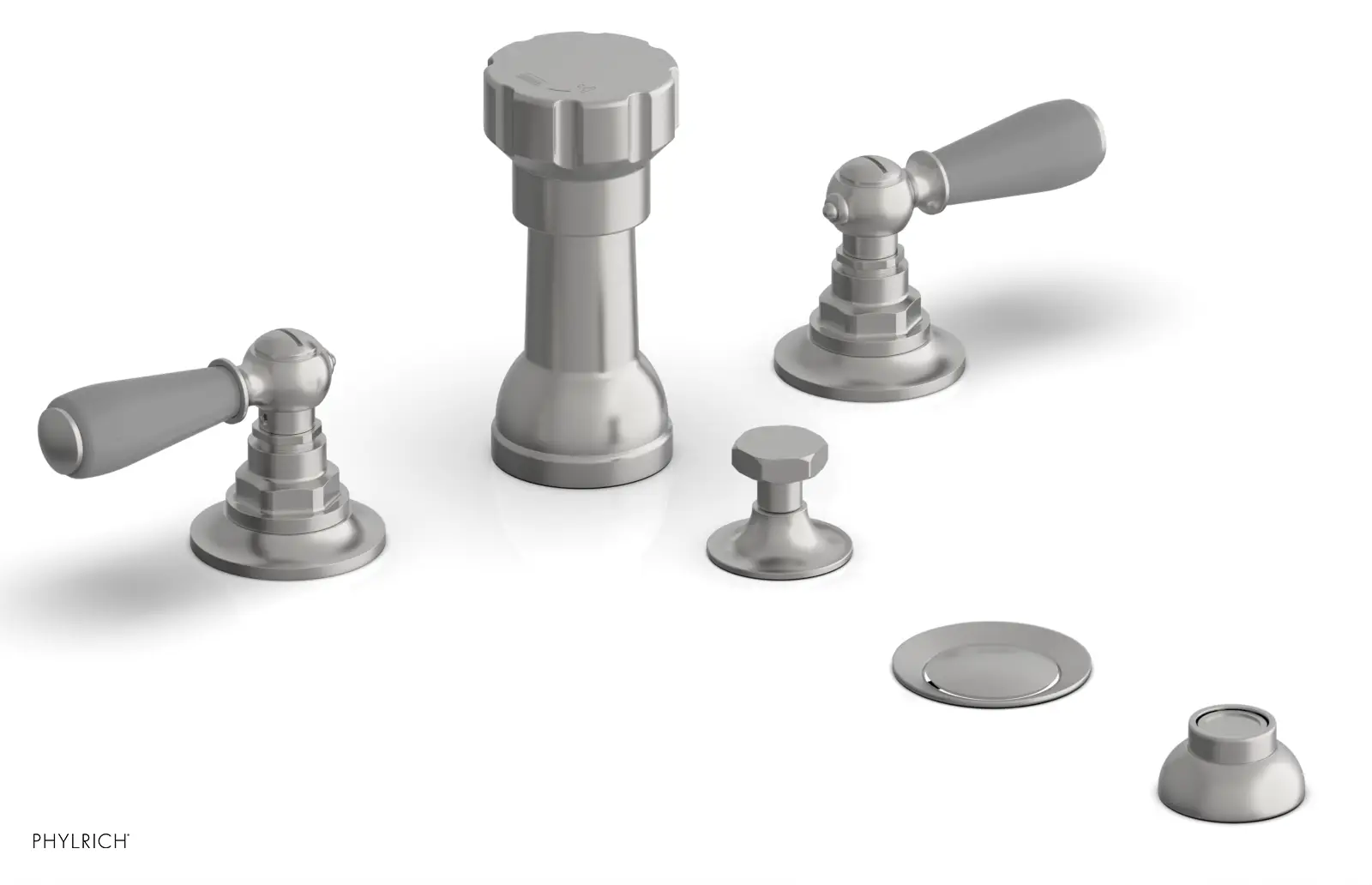 Phylrich Jamestown Four Hole Bidet Set with Lever Handles by Phylrich