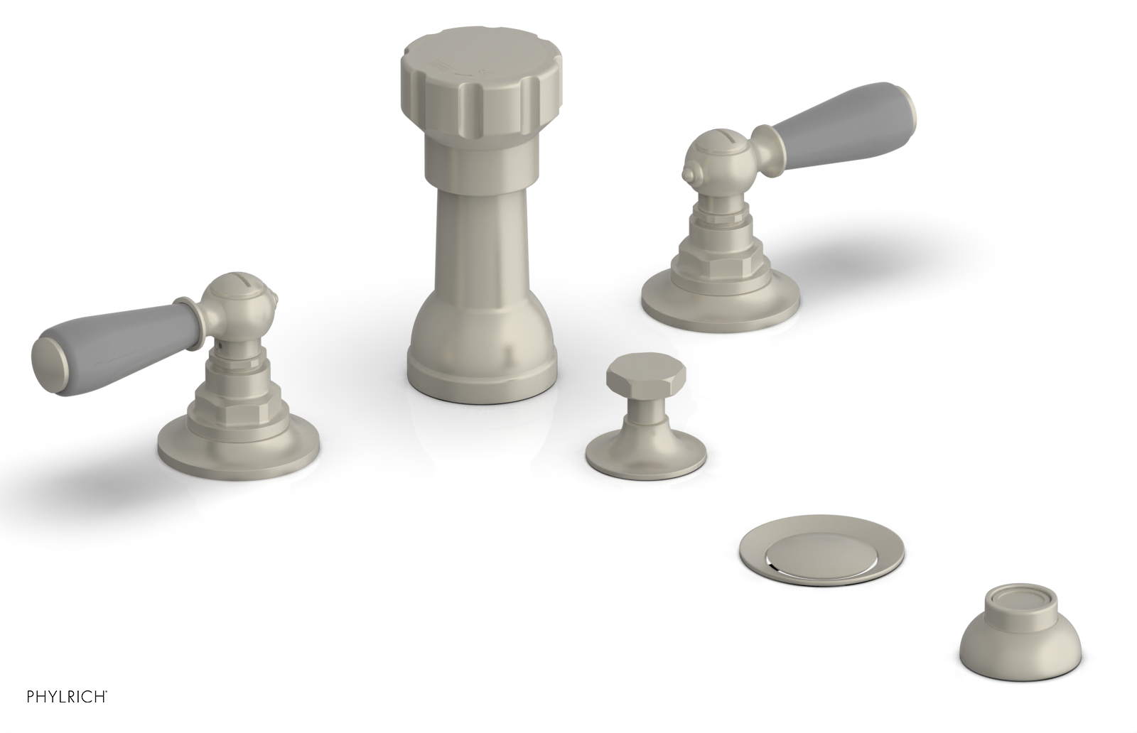 Phylrich Jamestown Four Hole Bidet Set with Lever Handles