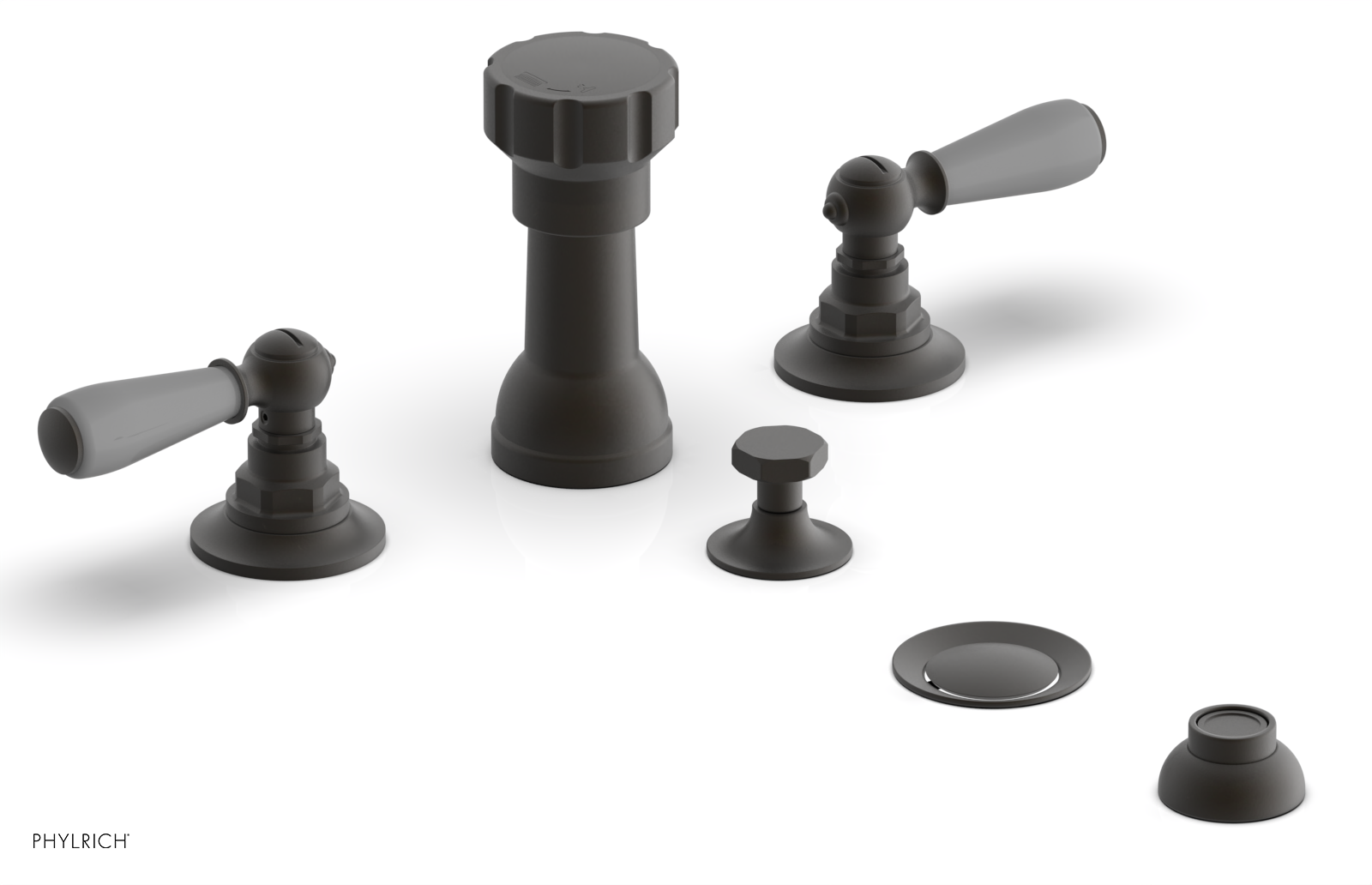 Phylrich Jamestown Four Hole Bidet Set with Lever Handles