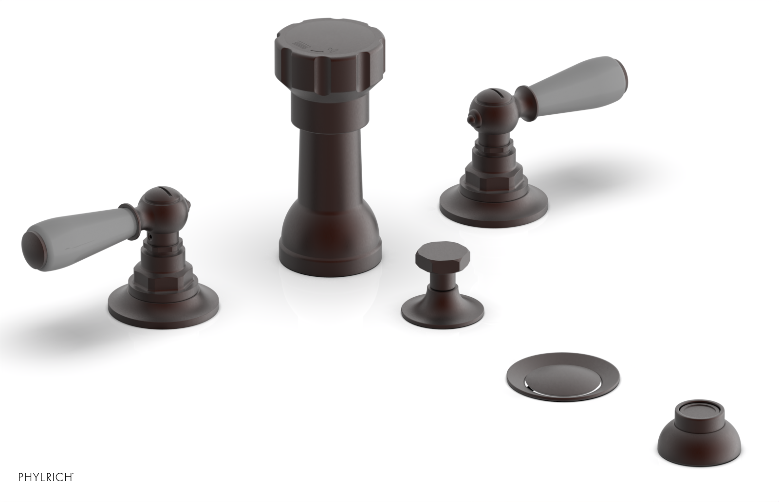 Phylrich Jamestown Four Hole Bidet Set with Lever Handles