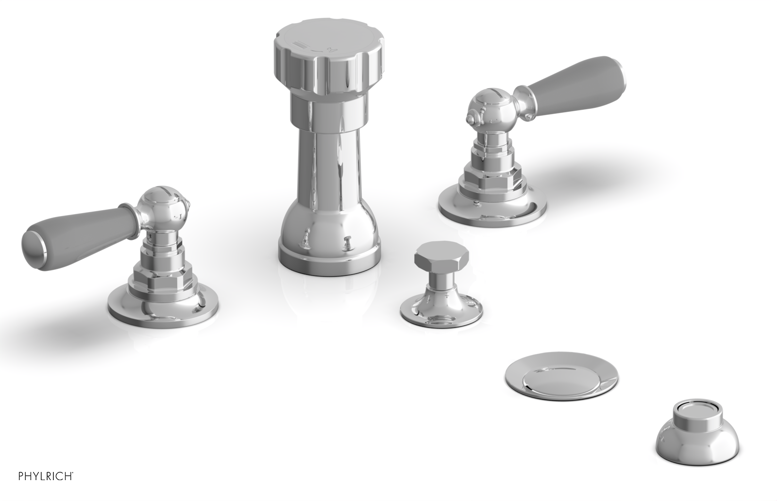 Phylrich Jamestown Four Hole Bidet Set with Lever Handles