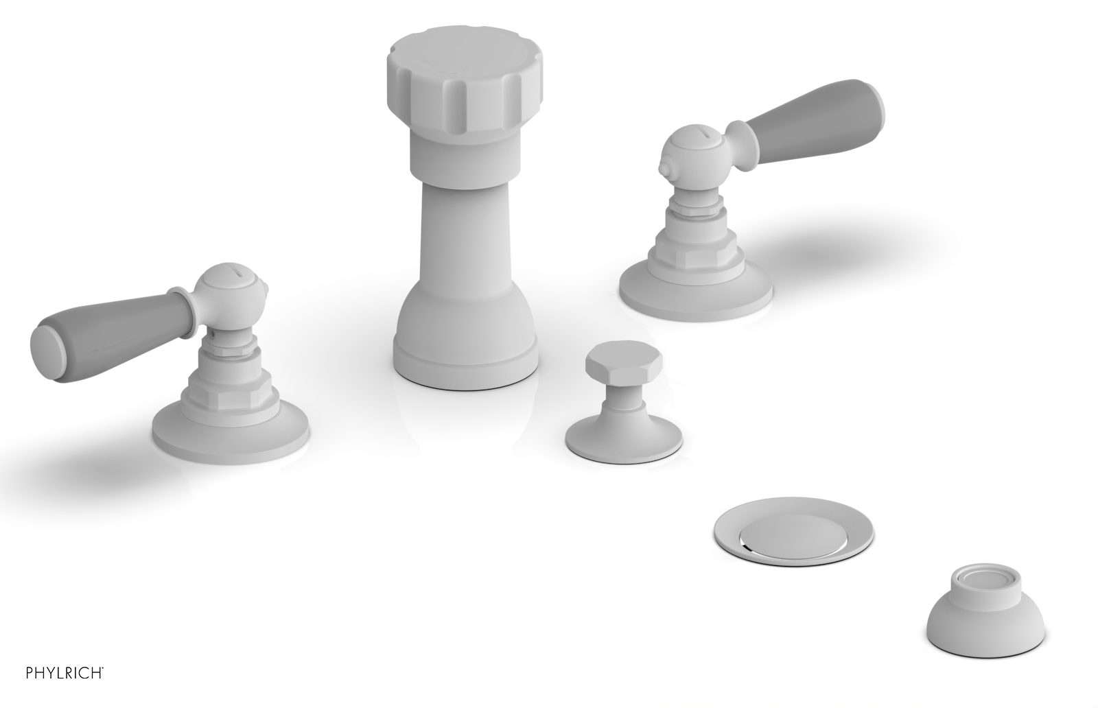 Phylrich Jamestown Four Hole Bidet Set with Lever Handles