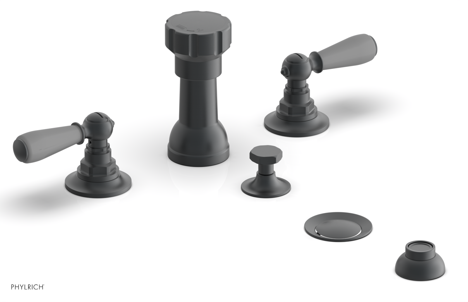 Phylrich Jamestown Four Hole Bidet Set with Lever Handles