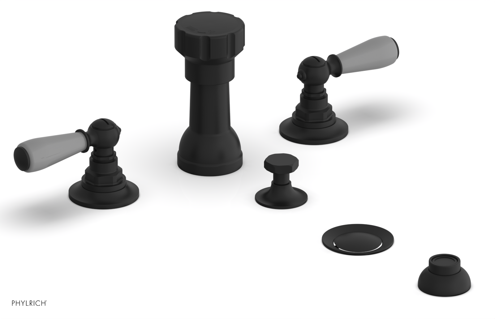 Phylrich Jamestown Four Hole Bidet Set with Lever Handles