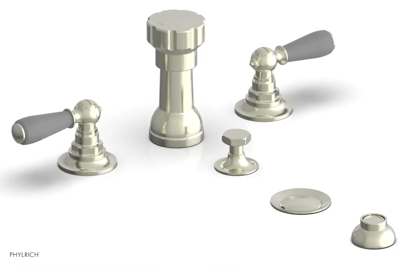 Phylrich Jamestown Four Hole Bidet Set with Lever Handles by Phylrich