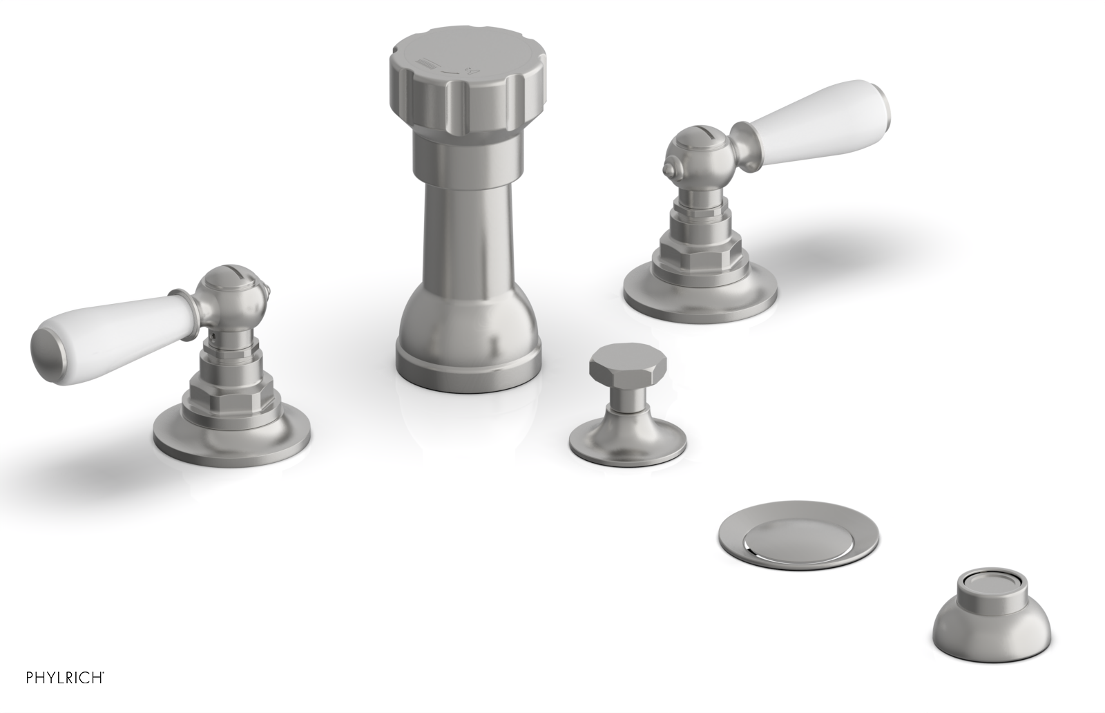 Phylrich Jamestown Four Hole Bidet Set with Lever Handles