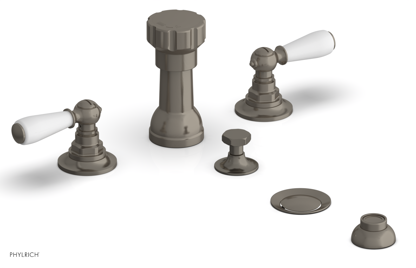 Phylrich Jamestown Four Hole Bidet Set with Lever Handles