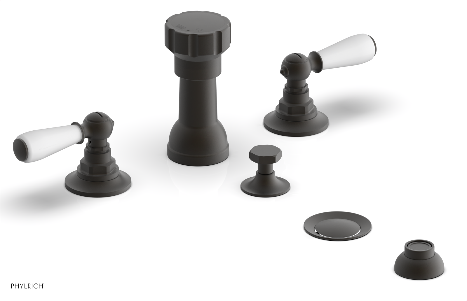 Phylrich Jamestown Four Hole Bidet Set with Lever Handles