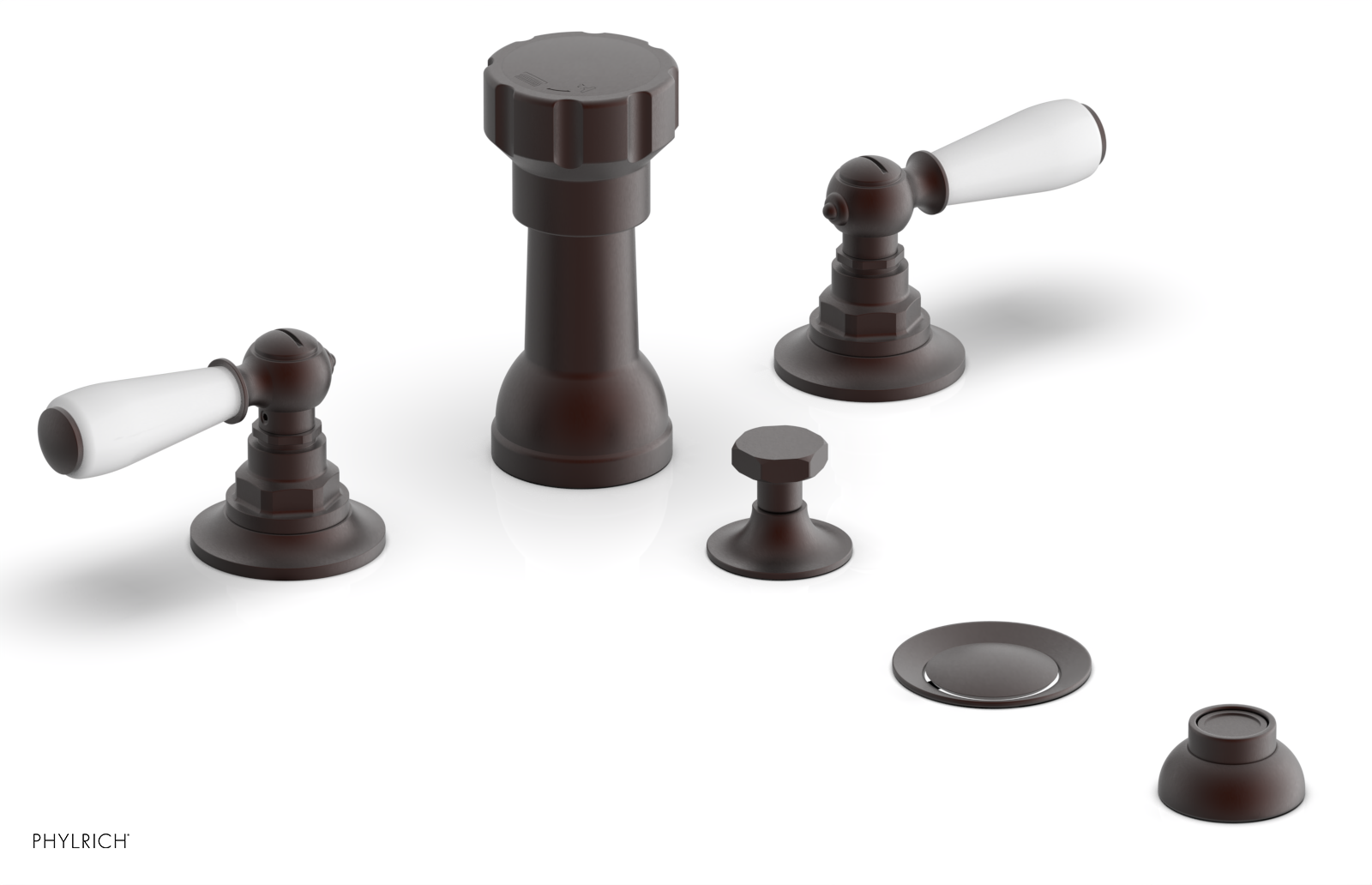 Phylrich Jamestown Four Hole Bidet Set with Lever Handles