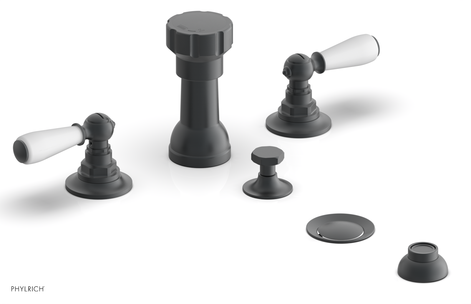 Phylrich Jamestown Four Hole Bidet Set with Lever Handles