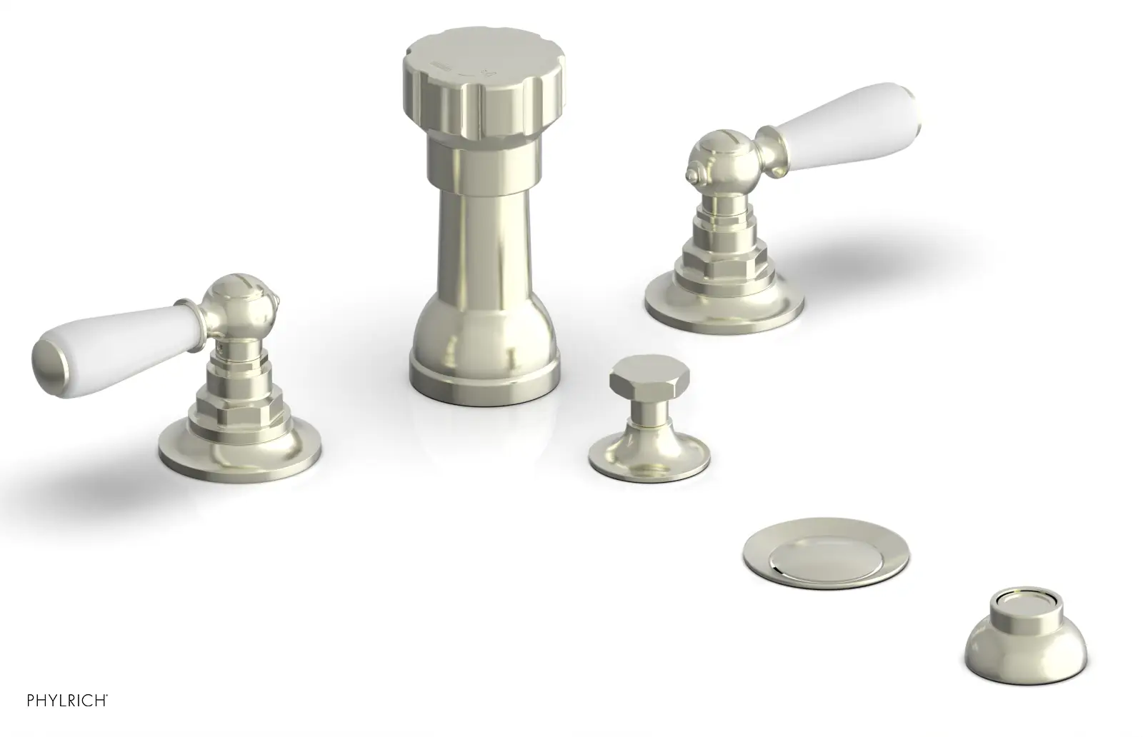 Phylrich Jamestown Four Hole Bidet Set with Lever Handles by Phylrich