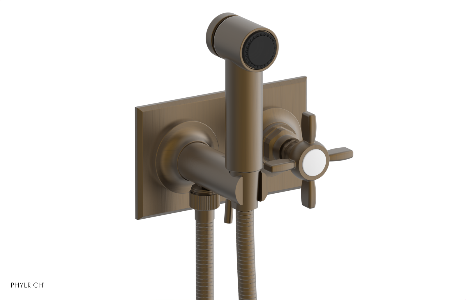 Phylrich Jamestown Wall Mounted Bidet with Cross Handle