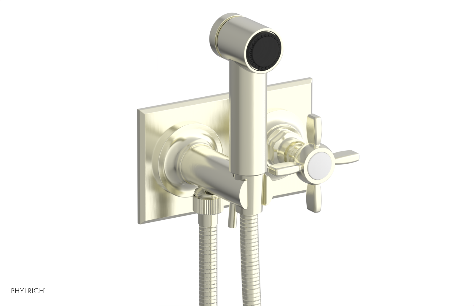 Phylrich Jamestown Wall Mounted Bidet with Cross Handle