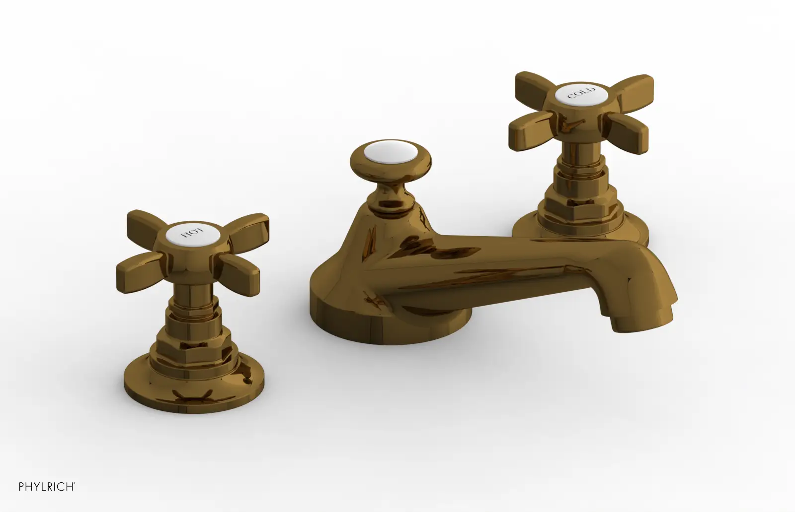 Phylrich Jamestown Low Spout Widespread Faucet with Cross Handle by Phylrich
