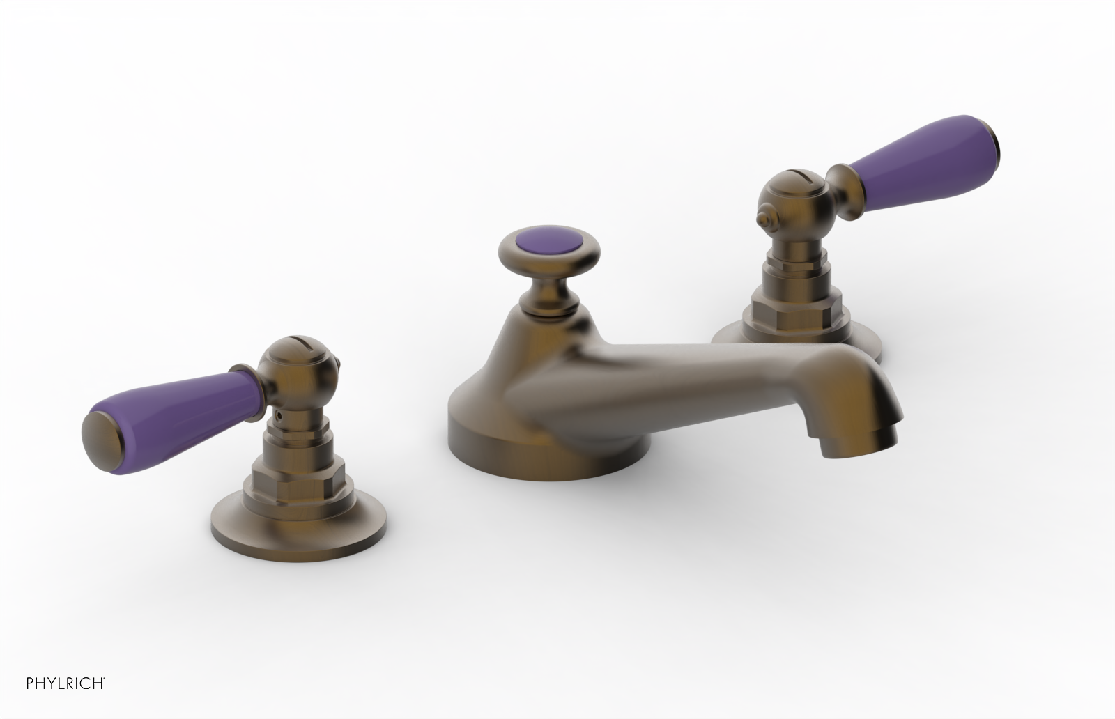 Phylrich Jamestown Low Spout Widespread Faucet with Lever Handle by Phylrich