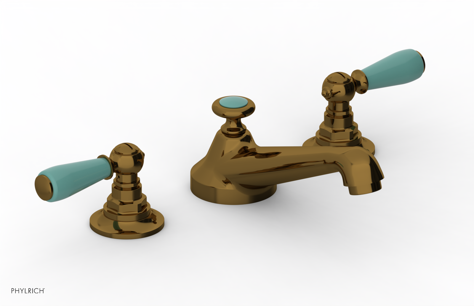 Phylrich Jamestown Low Spout Widespread Faucet with Lever Handle