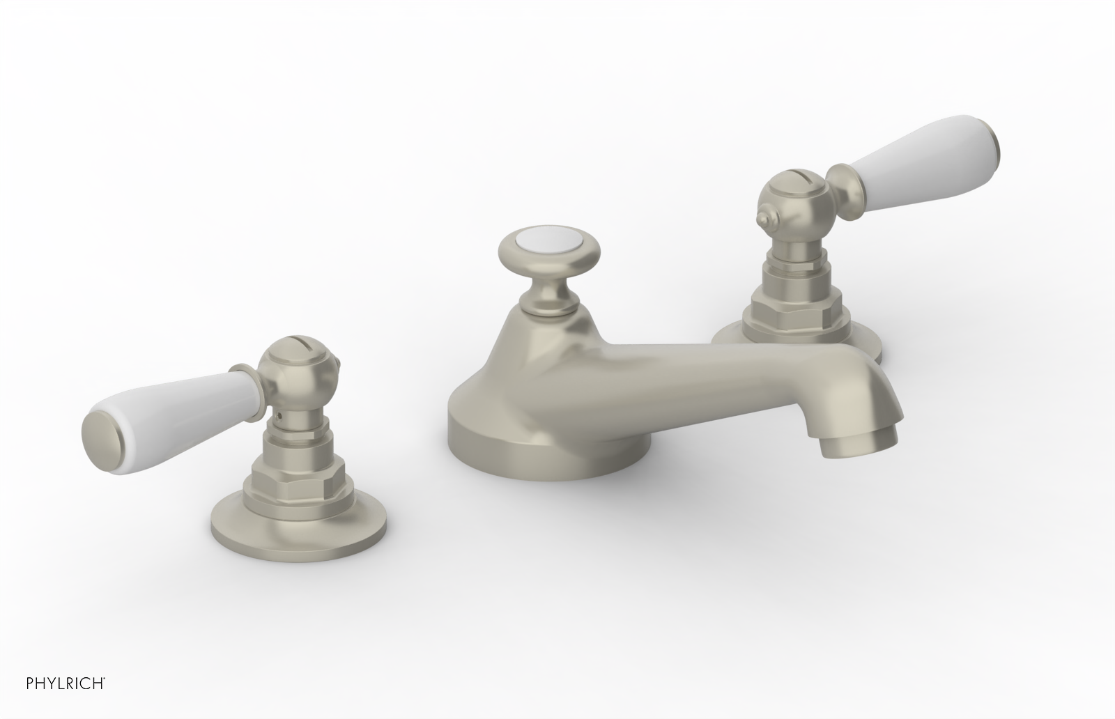 Phylrich Jamestown Low Spout Widespread Faucet with Lever Handle