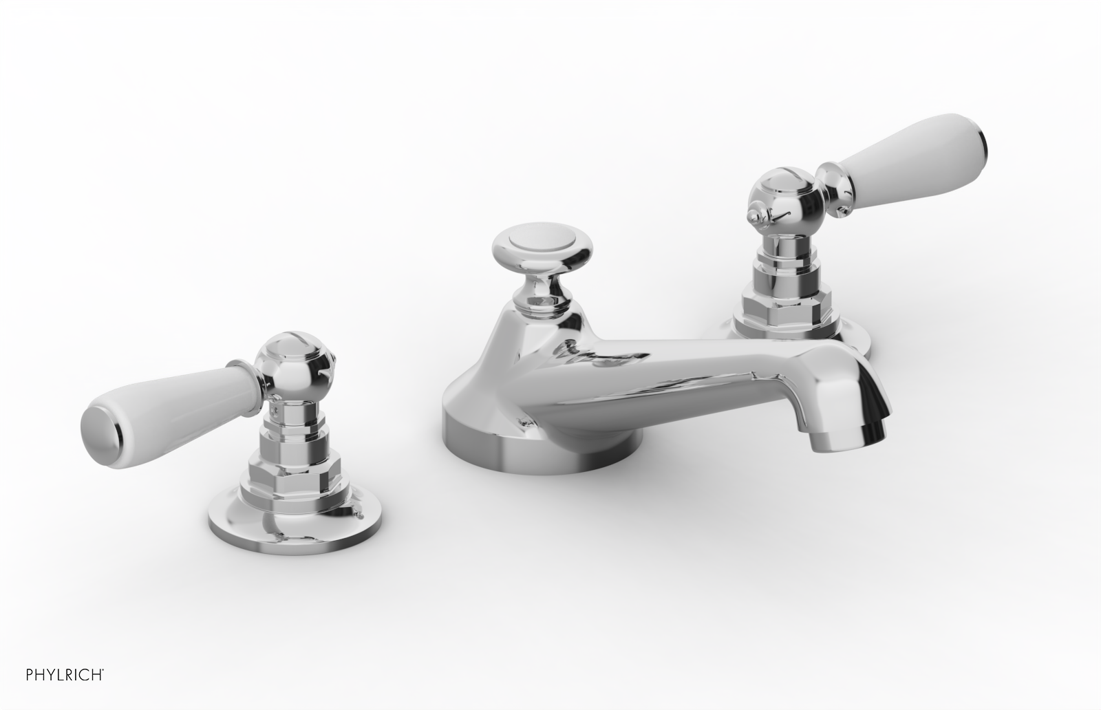 Phylrich Jamestown Low Spout Widespread Faucet with Lever Handle