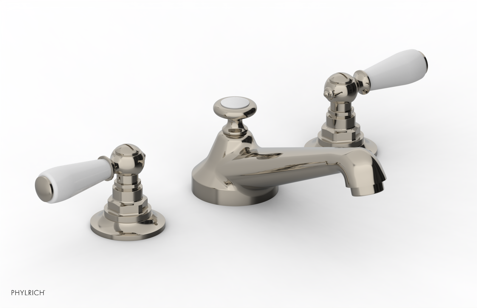 Phylrich Jamestown Low Spout Widespread Faucet with Lever Handle