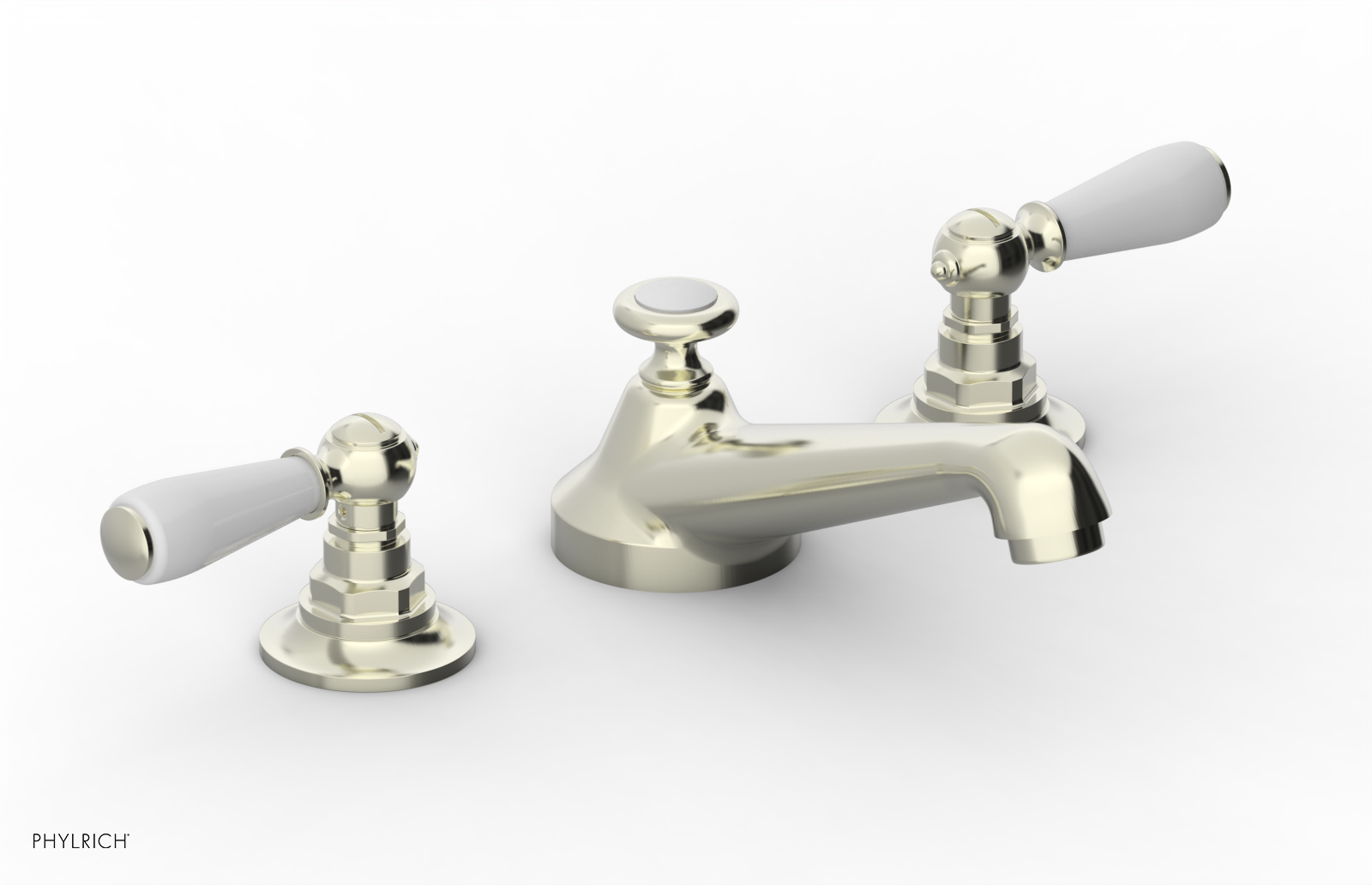 Phylrich Jamestown Low Spout Widespread Faucet with Lever Handle