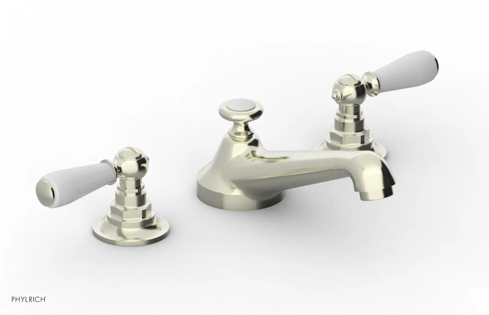 Phylrich Jamestown Low Spout Widespread Faucet with Lever Handle by Phylrich