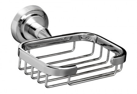 polished chrome soap basket
