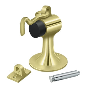 Deltana Solid Brass Cement Floor Mount Bumper with Holder