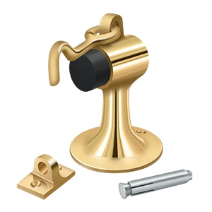 Deltana Solid Brass Cement Floor Mount Bumper with Holder