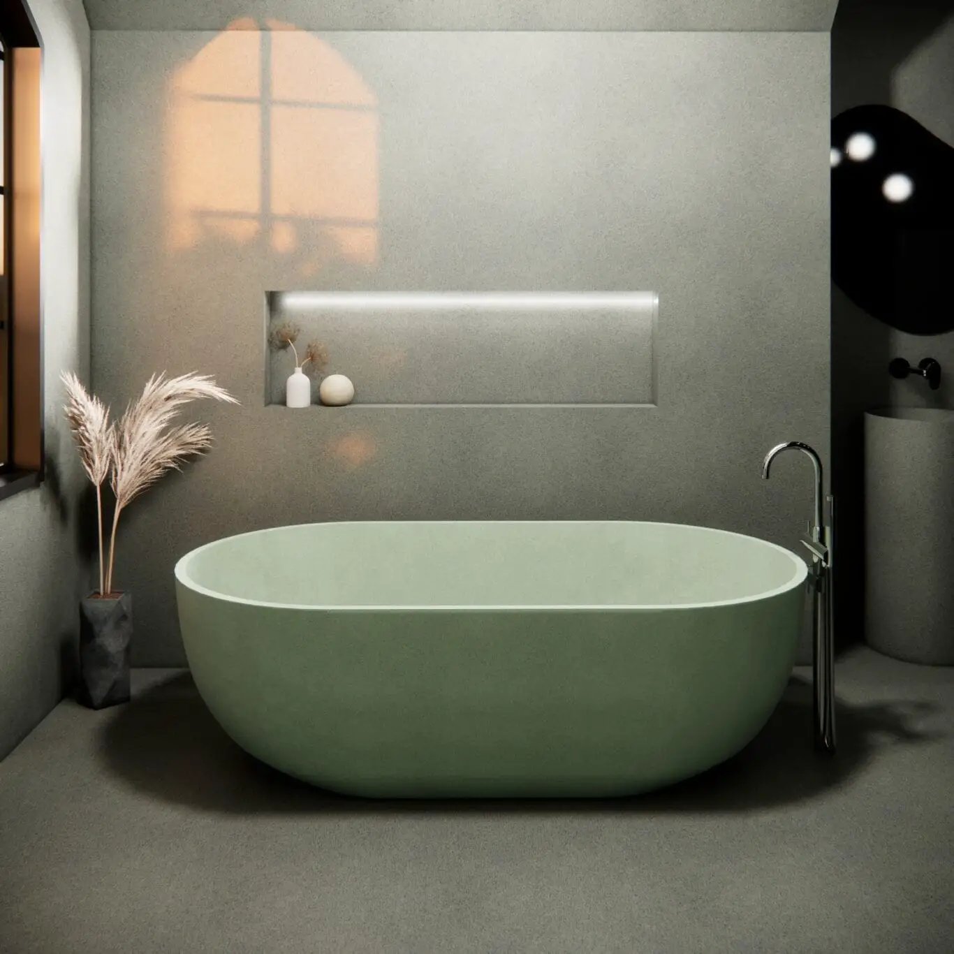 Balux Amari 59 Concrete Freestanding Bathtub by Balux