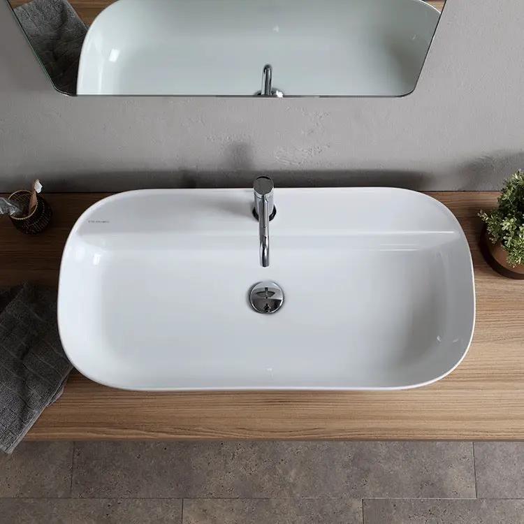 white bathroom sink
