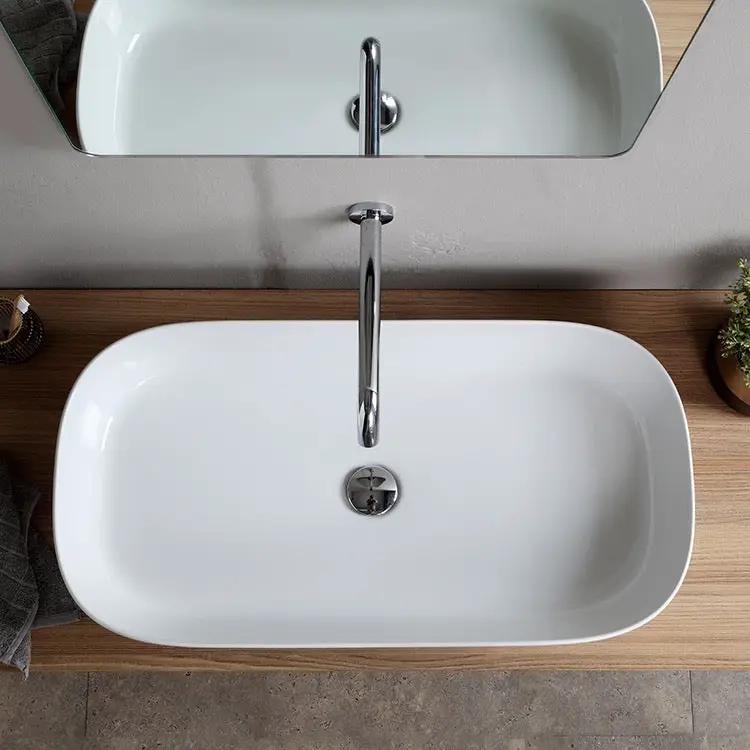 white bathroom sink
