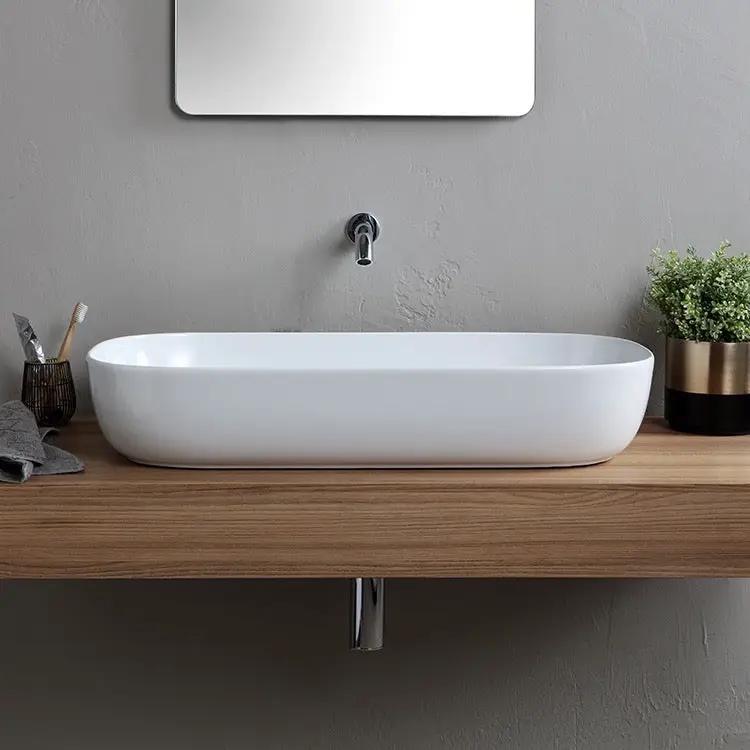 white bathroom sink