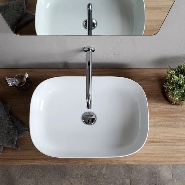 white bathroom sink