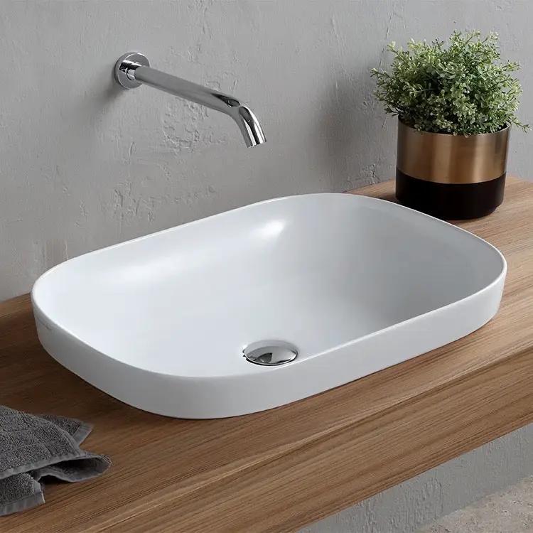white bathroom sink