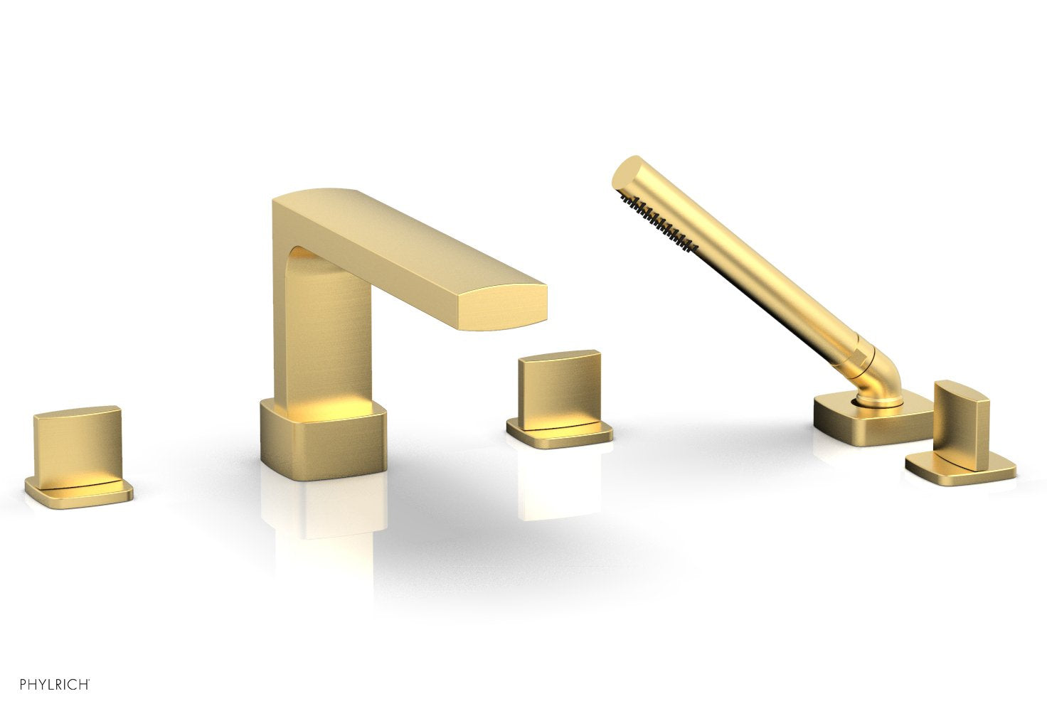 Phylrich RADI Deck Tub Set with Hand Shower - Blade Handles