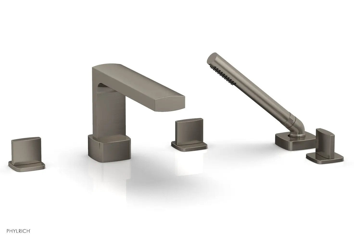 Phylrich RADI Deck Tub Set with Hand Shower - Blade Handles by Phylrich