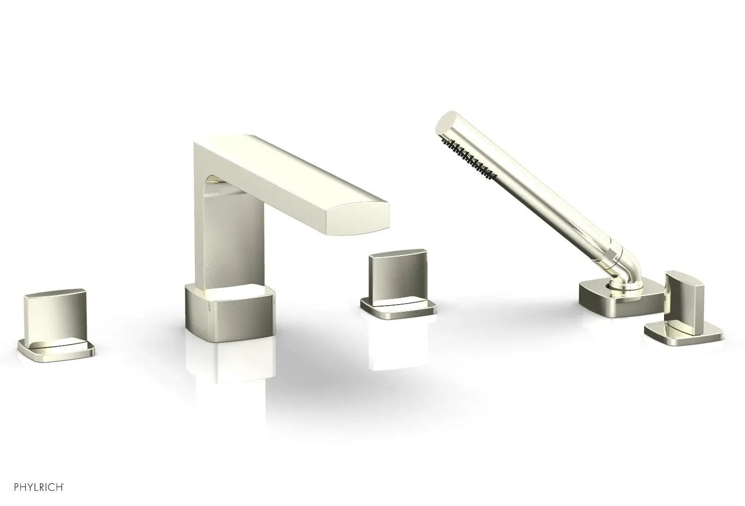 Phylrich RADI Deck Tub Set with Hand Shower - Blade Handles by Phylrich