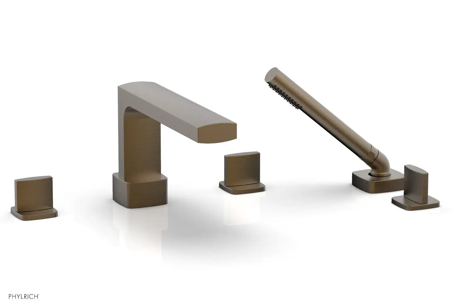 Phylrich RADI Deck Tub Set with Hand Shower - Blade Handles by Phylrich