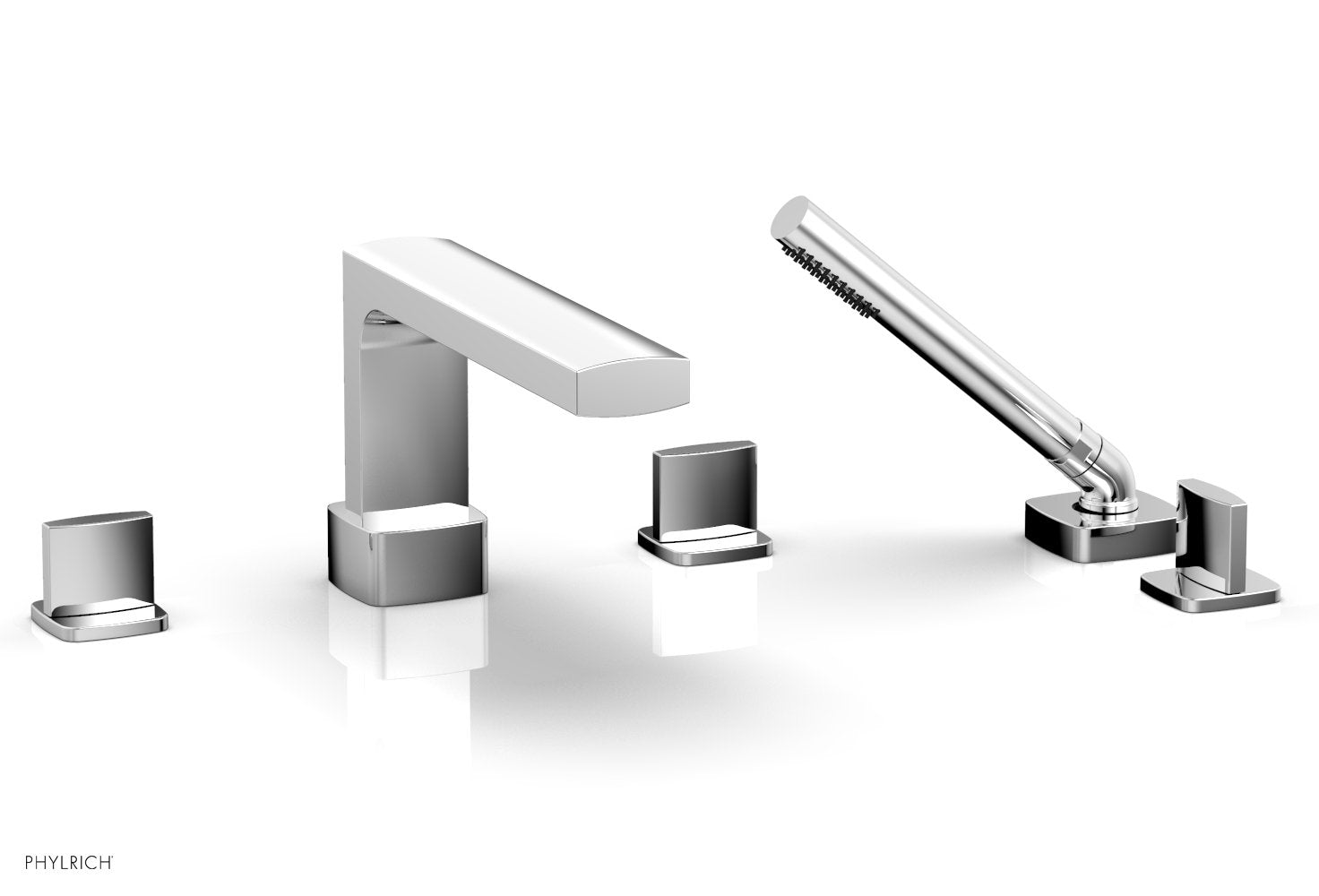 polished chrome deck tub set