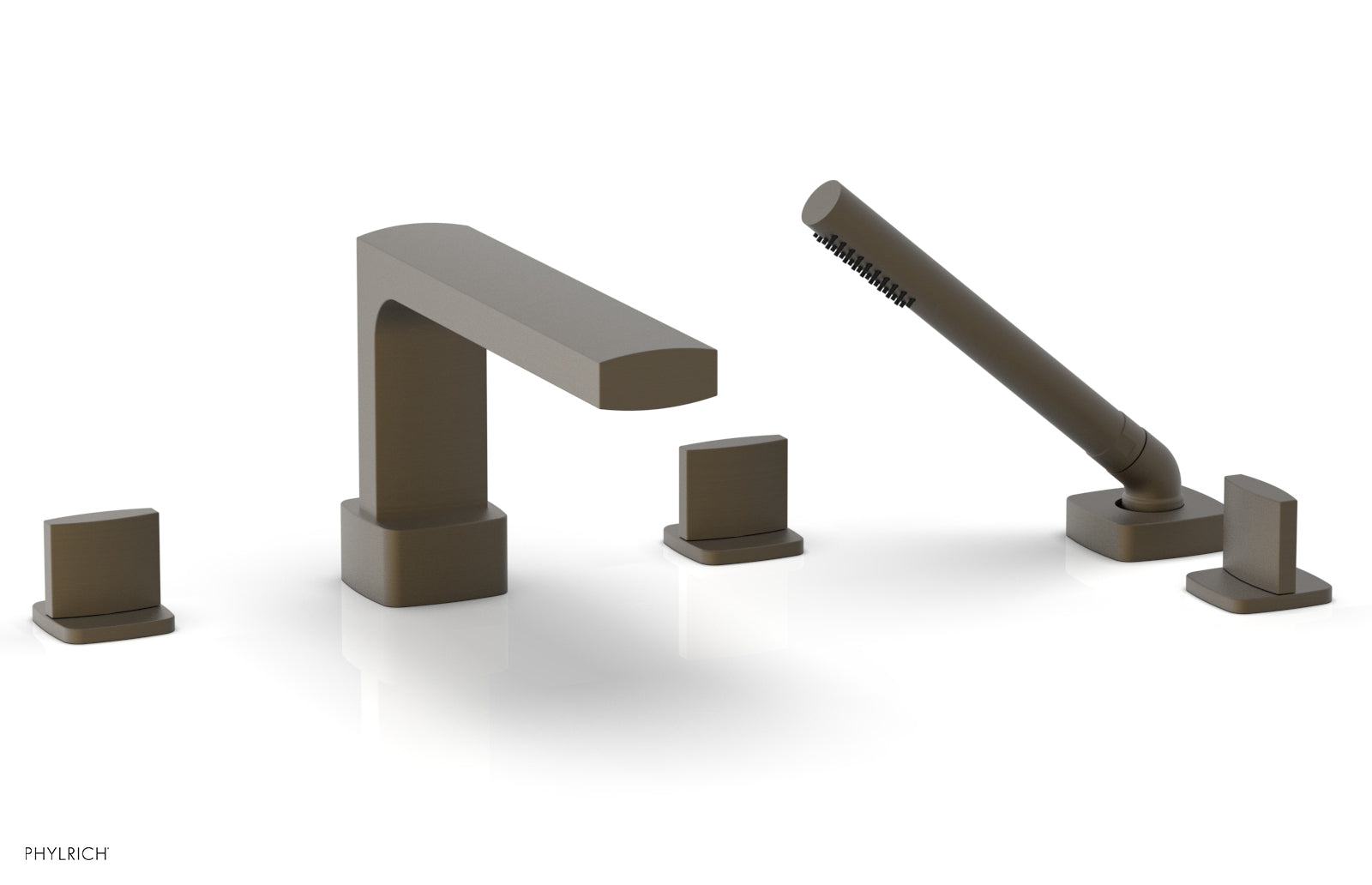 Phylrich RADI Deck Tub Set with Hand Shower - Blade Handles