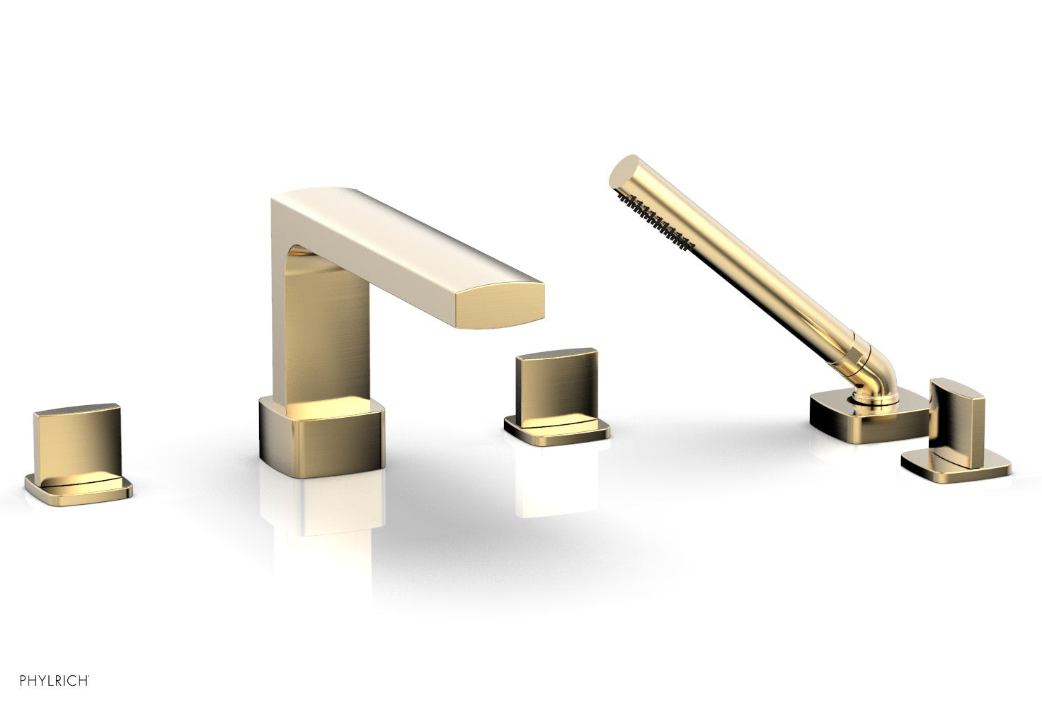 Phylrich RADI Deck Tub Set with Hand Shower - Blade Handles by Phylrich