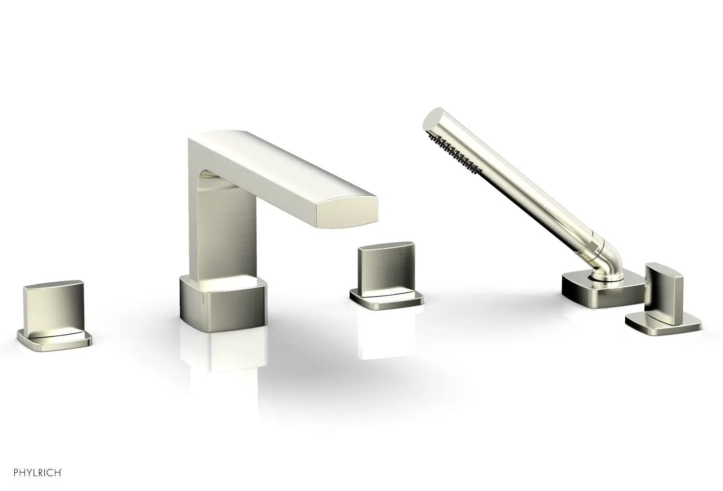 Phylrich RADI Deck Tub Set with Hand Shower - Blade Handles by Phylrich