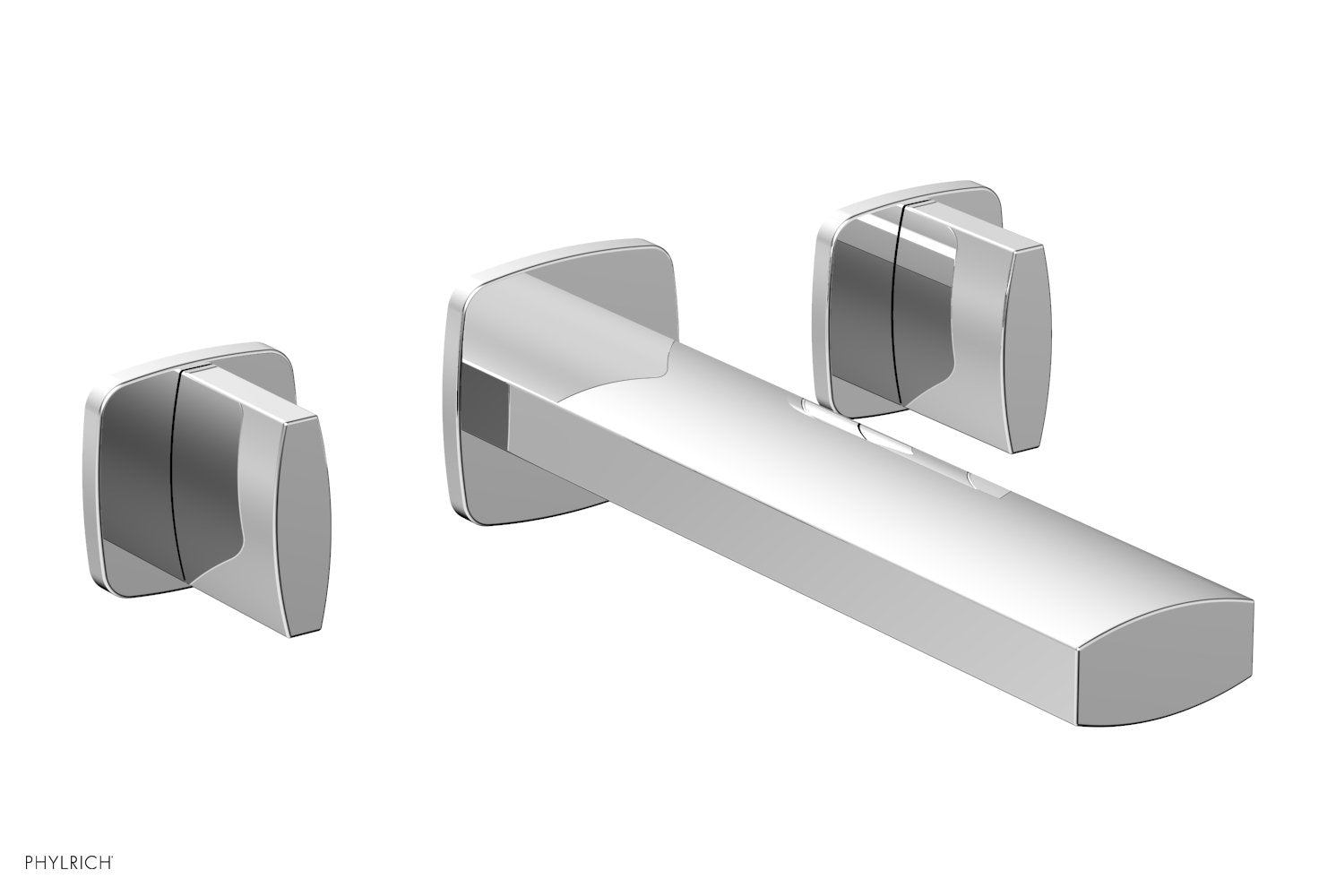 polished chrome wall tub set