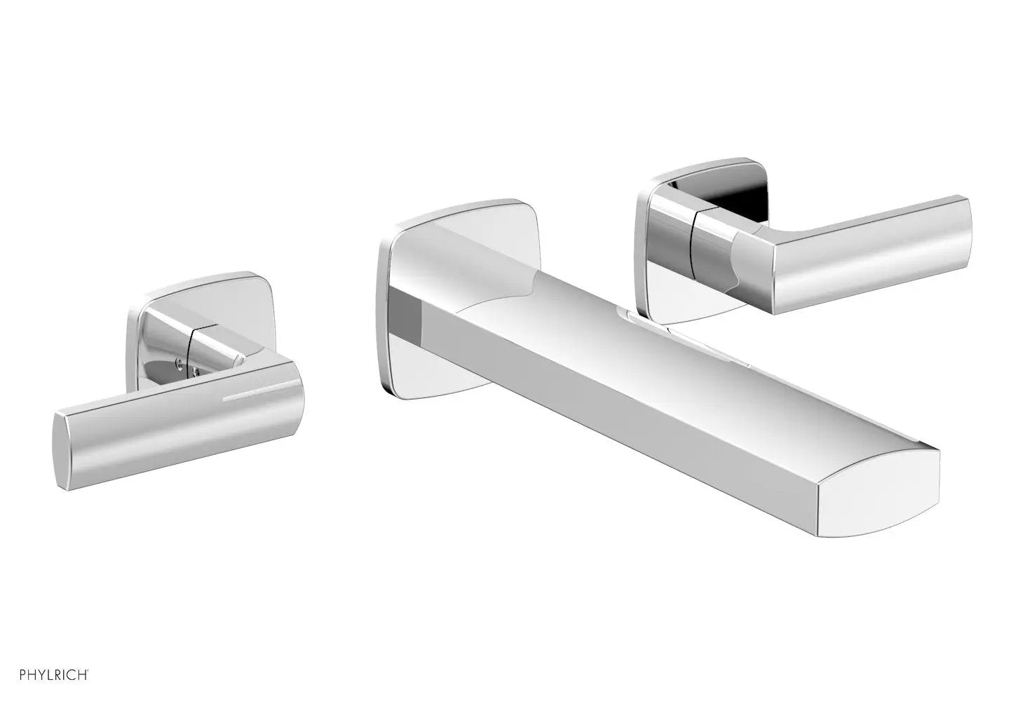 polished chrome wall tub set
