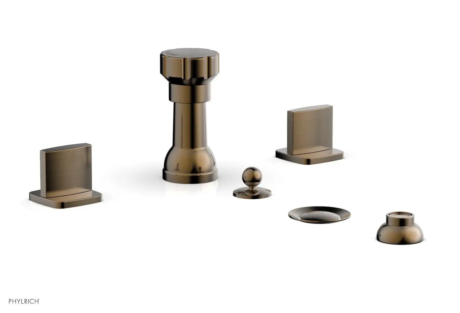 Phylrich RADI Four Hole Bidet Set, Blade Handles by Phylrich