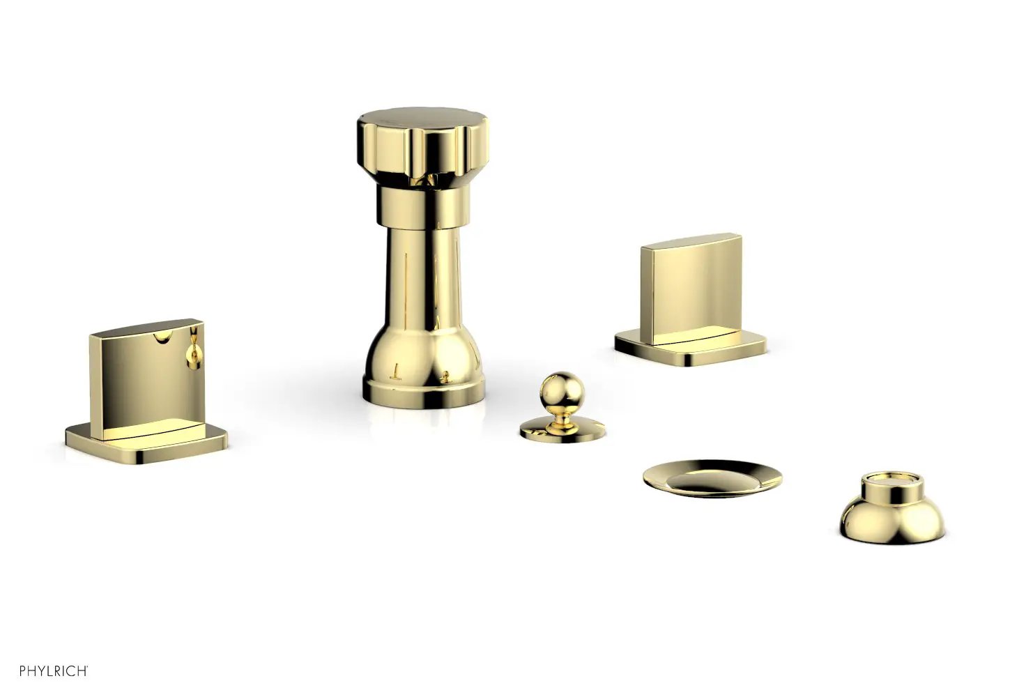 Phylrich RADI Four Hole Bidet Set, Blade Handles by Phylrich